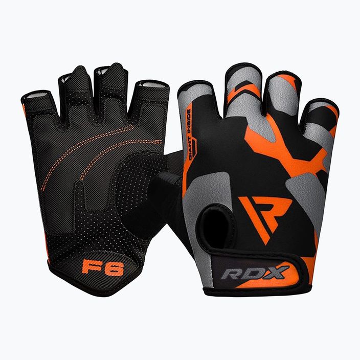 RDX Sumblimation F6 черно-оранжеви фитнес ръкавици WGS-F6O 7