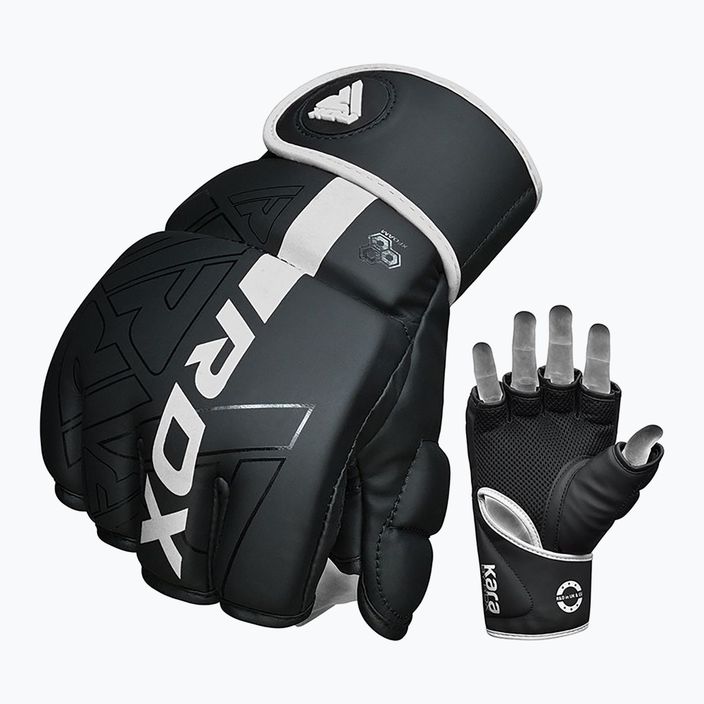 RDX F6 граплинг ръкавици черно-бели GGR-F6MW 7