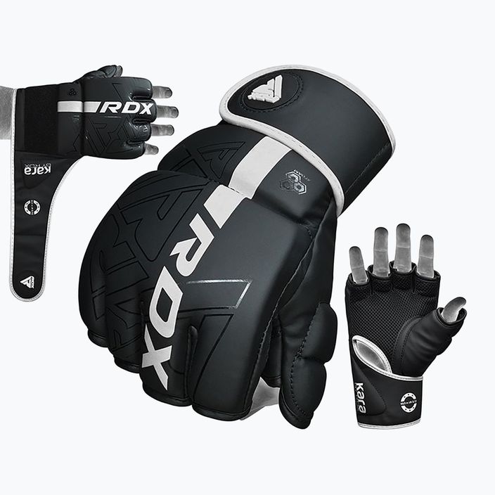 RDX F6 граплинг ръкавици черно-бели GGR-F6MW 8