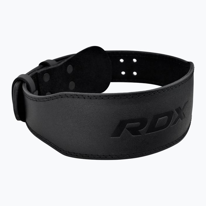 RDX Колан за вдигане на тежести 4" кожен черен 3