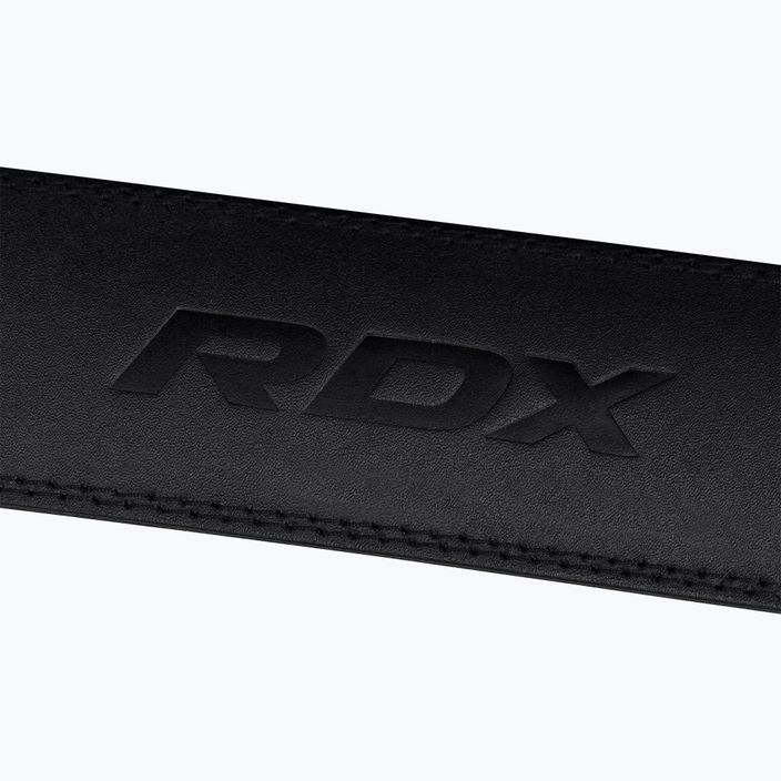 RDX Колан за вдигане на тежести 4" кожен черен 6