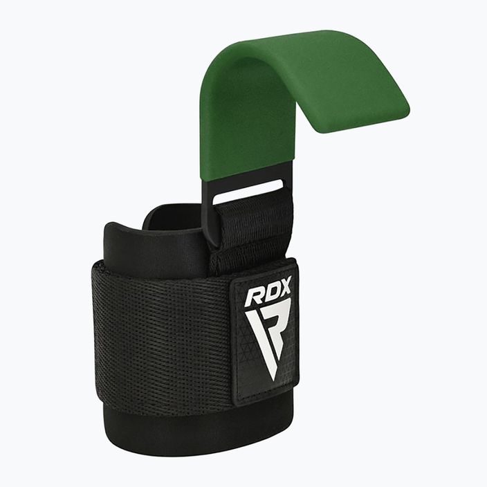 Каишки за вдигане на тежести с кукички RDX W5 Weight Lifting Hook Strap army green 2