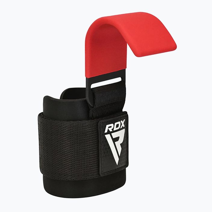 Каишки за вдигане на тежести с кукички RDX W5 Weight Lifting Hook Strap red 2