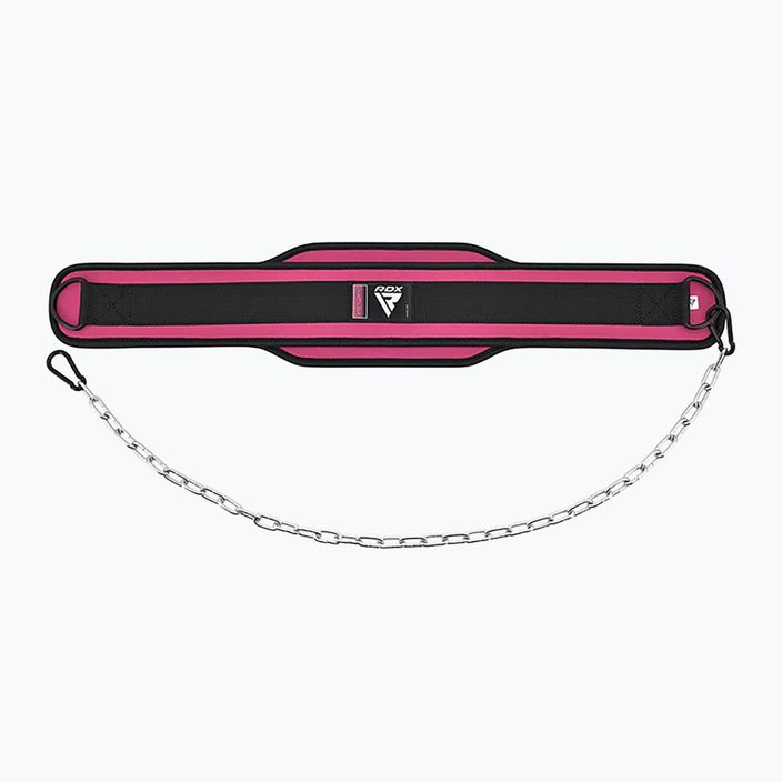 Колан за вдигане на тежести RDX Pro Dipping Belt 2 Layer pink 2