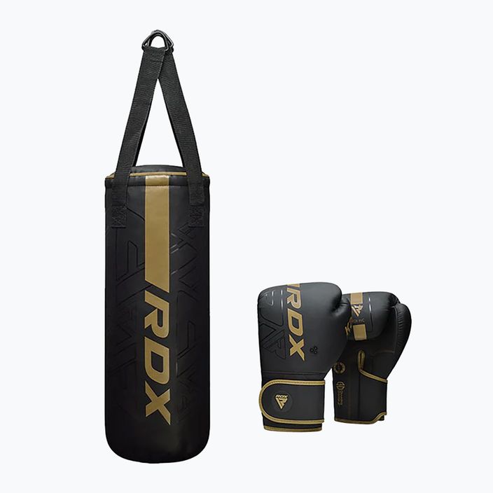 Боксов чувал  RDX F6 Junior Punch Bag + боксови ръкавици matte gold