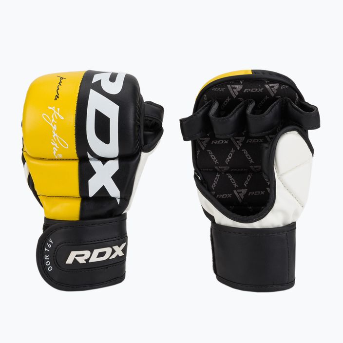 RDX T6 черни/жълти граплинг ръкавици GGR-T6Y 3