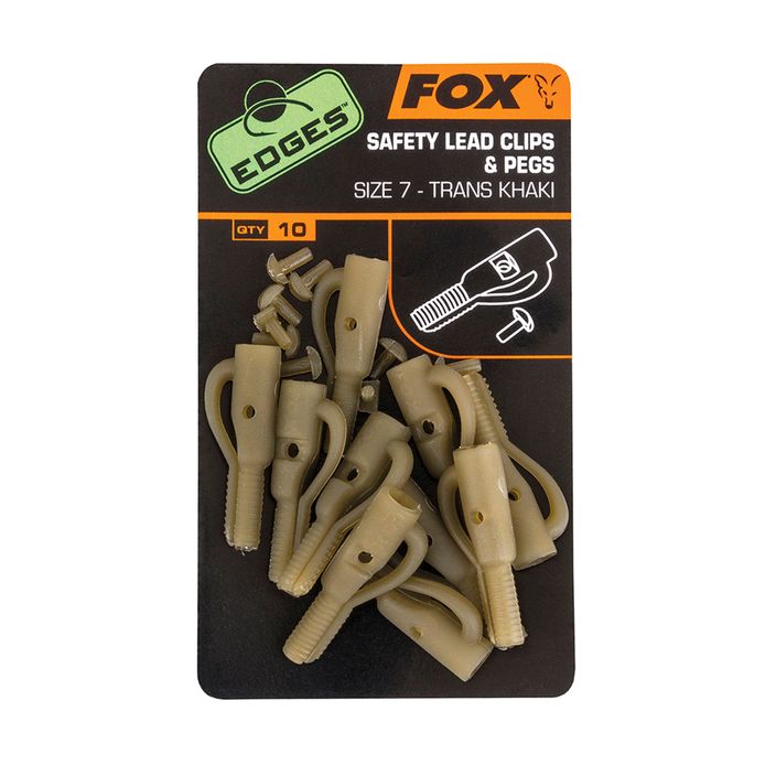 FOX Edges Secure Lead Clip + колчета 10 бр. Trans Khaki CAC477 2
