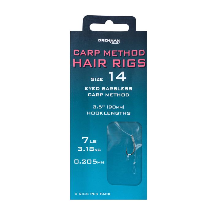 Drennan Carp Method Влакно за коса с капси и кука без бодли + влакно 8 бр. прозрачно HNHCMT014 2
