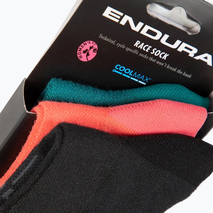 Endura Coolmax Race дамски чорапи за колоездене 3 пакета черни 6