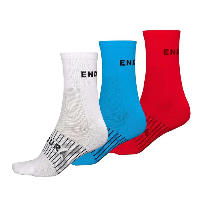 Мъжки чорапи за колоездене Endura Coolmax Race, 3 пакета, бели 2
