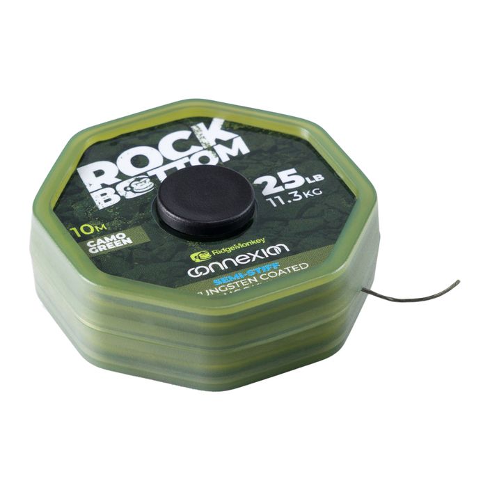 Плетено влакно Ridge Monkey Connexion Rock Bottom Tungsten Semi Stiff Coated Hooklink зелено RMT281 2