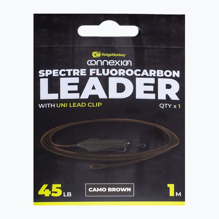 Ridgemonkey Spectre Fluorocarbon Uni Lead Clip Leader камуфлажно кафяво