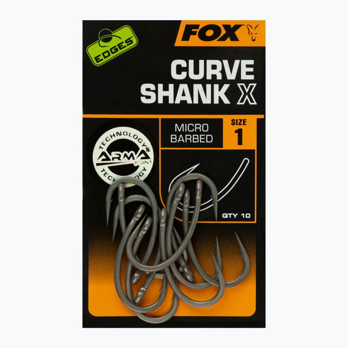 Куки за шаран Fox Edges Curve Shank X grey CHK223 2
