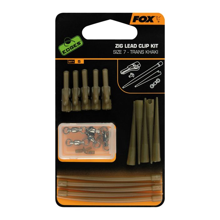 Fox Zig Lead Clip Kit 5 бр. Trans Khaki CAC722 2