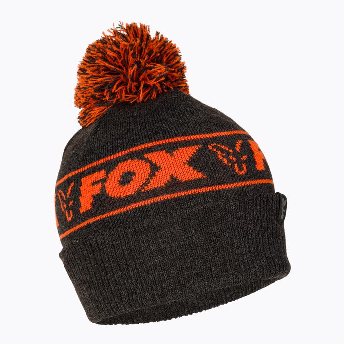 Зимна шапка Fox International Collection Bobble черна/оранжева