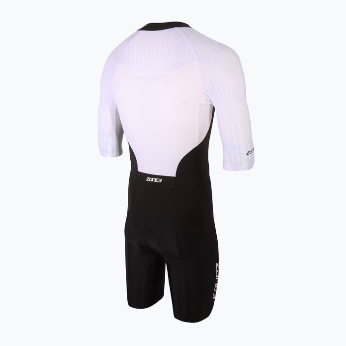 Мъжки костюм за триатлон ZONE3 Lava Long Distance Full Zip Aero Suit black/white/red 2