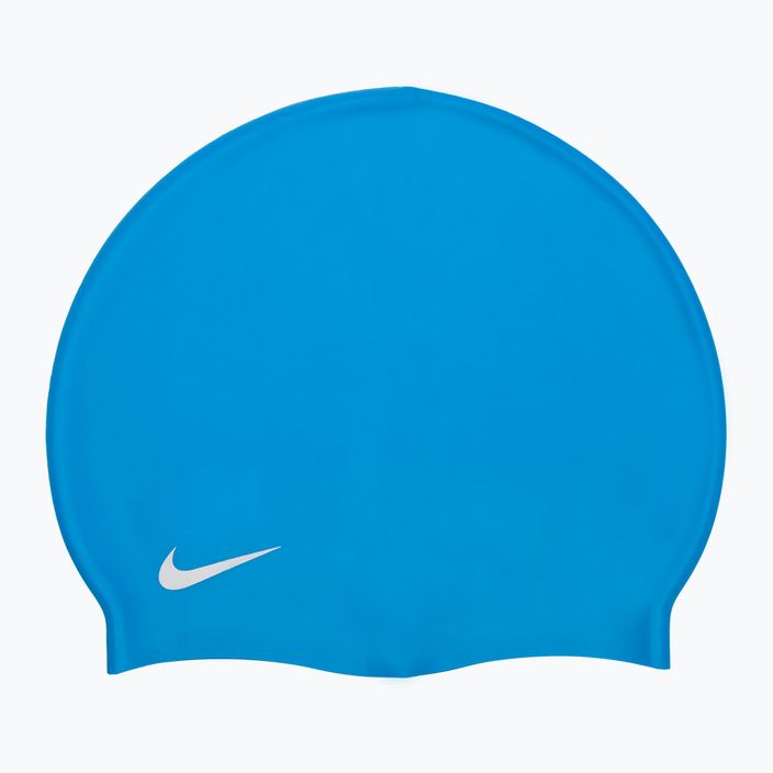 Детска шапка за плуване Nike Solid Silicone, синя TESS0106-458