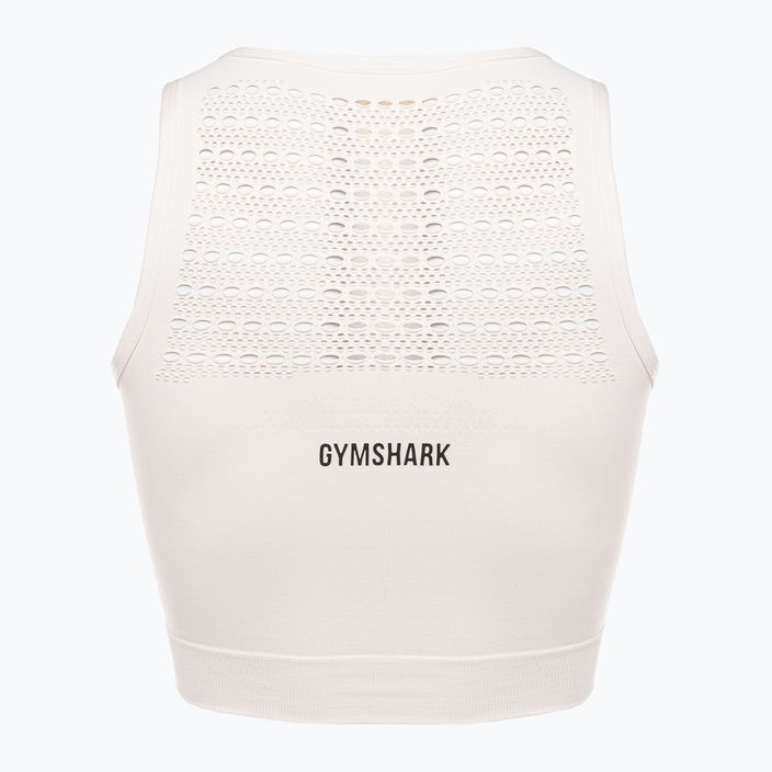Дамски топ Gymshark Energy Seamless Crop Top cream white 6