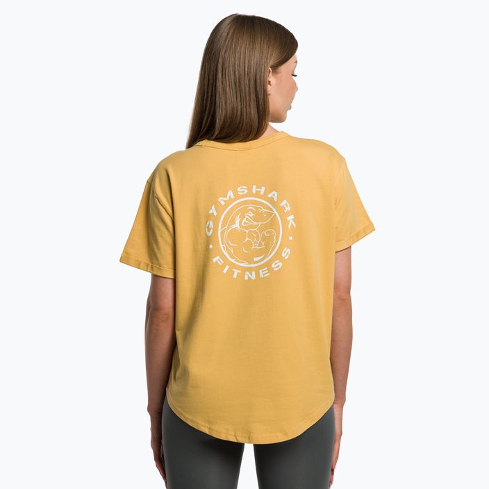 Дамска тренировъчна тениска Gymshark GFX Legacy Tee жълто/бяло 3