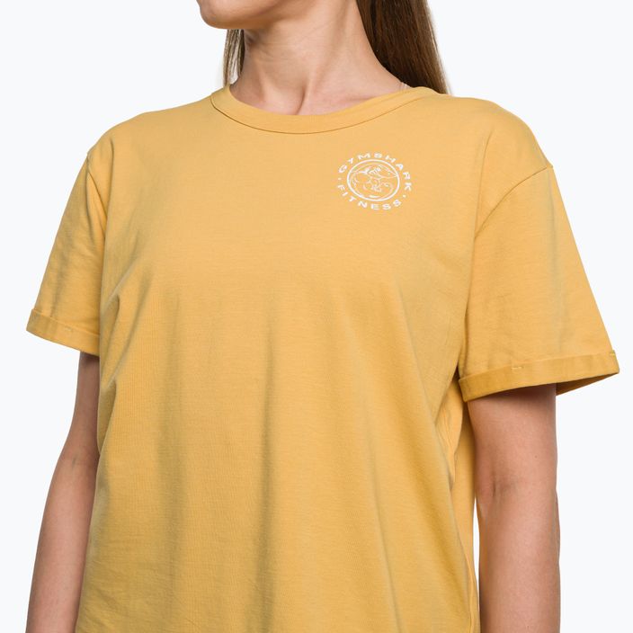 Дамска тренировъчна тениска Gymshark GFX Legacy Tee жълто/бяло 4