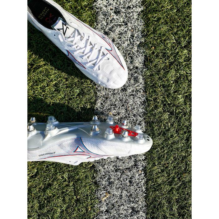 Мъжки футболни обувки Mizuno Alpha JP Mix white/ignition red/ 801 c 21