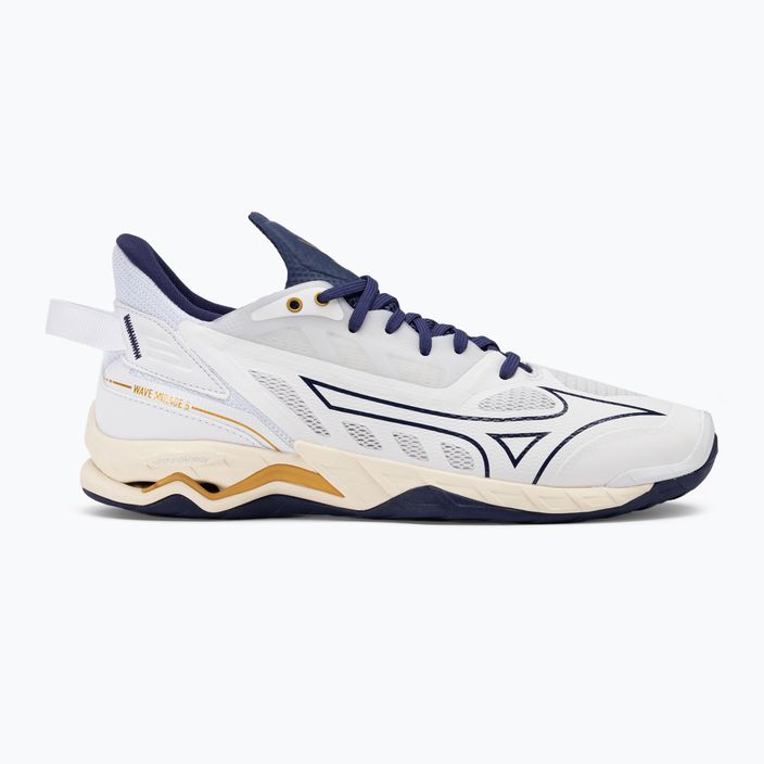 Мъжки обувки за хандбал Mizuno Wave Mirage 5 white/bribbon/mp gold 2