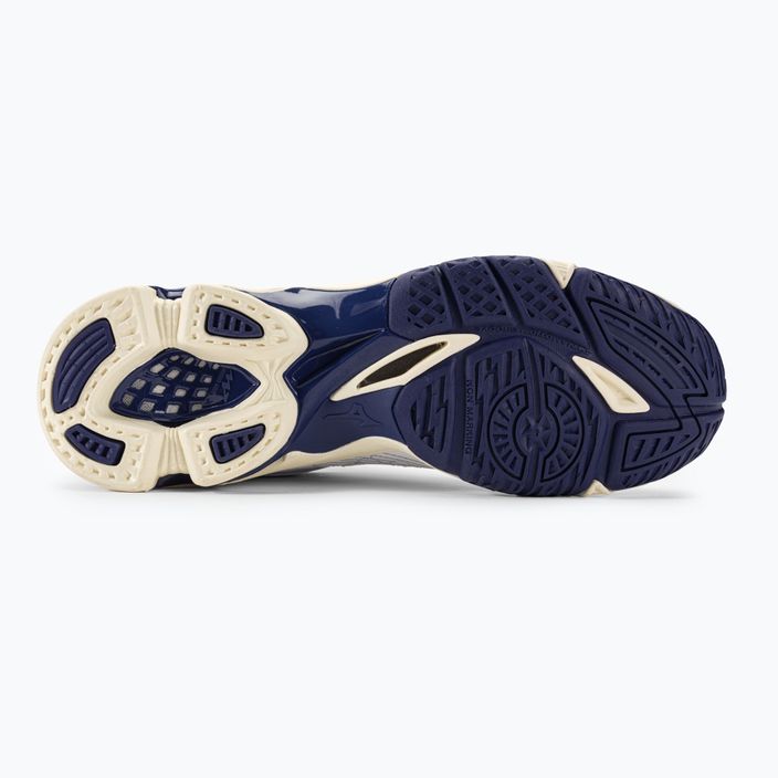 Мъжки обувки за волейбол Mizuno Wave Voltage white / blue ribbon / mp gold 6