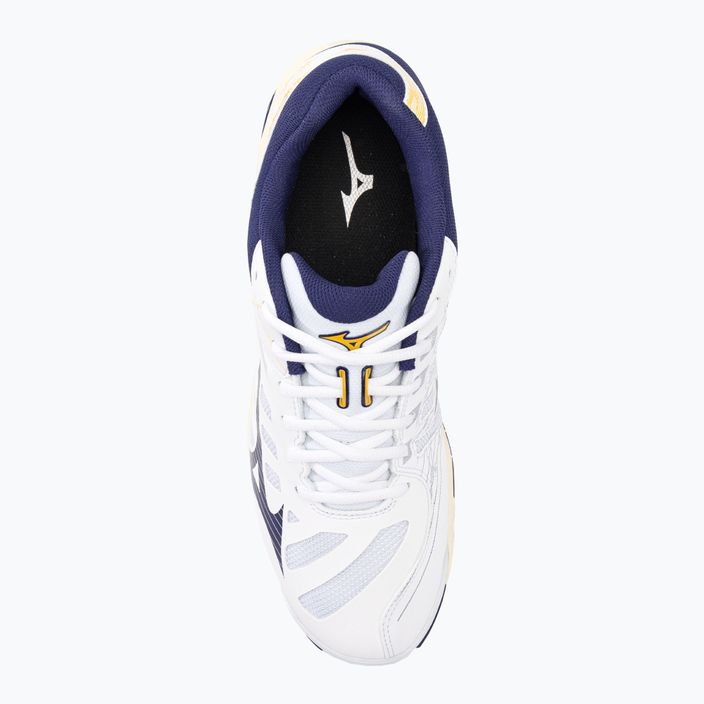 Мъжки обувки за волейбол Mizuno Wave Voltage white / blue ribbon / mp gold 7