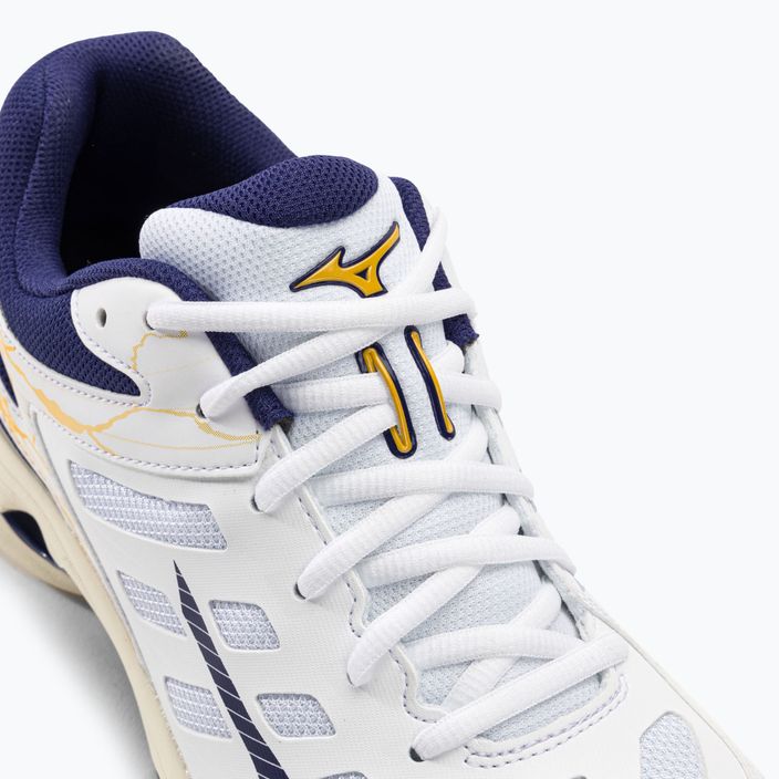 Мъжки обувки за волейбол Mizuno Wave Voltage white / blue ribbon / mp gold 10