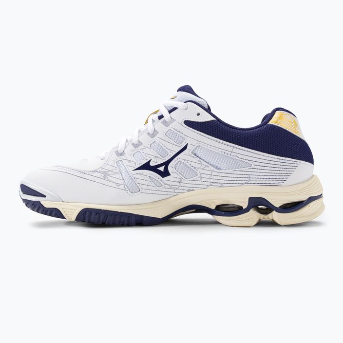 Мъжки обувки за волейбол Mizuno Wave Voltage white / blue ribbon / mp gold 3