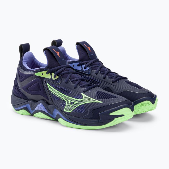 Мъжки обувки за волейбол Mizuno Wave Momentum 3 evening blue / tech green / lolite 5