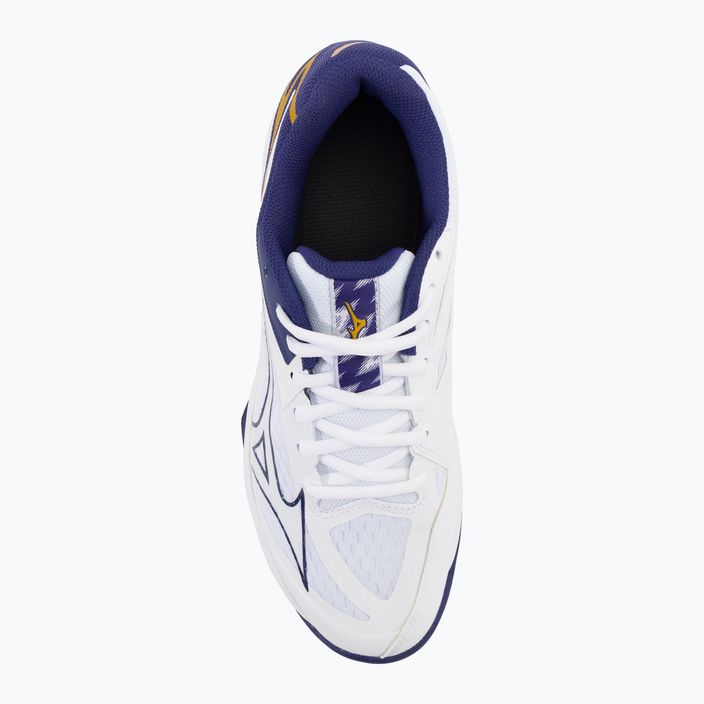 Мъжки обувки за волейбол Mizuno Thunder Blade Z white / blue ribbon / mp gold 7
