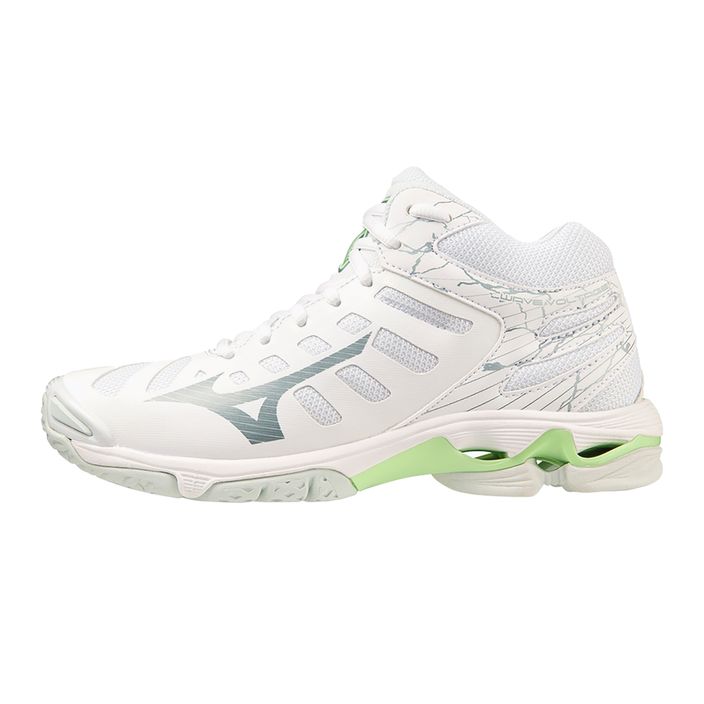 Дамски обувки за волейбол Mizuno Wave Voltage Mid white/glacial ridge/patina green 2