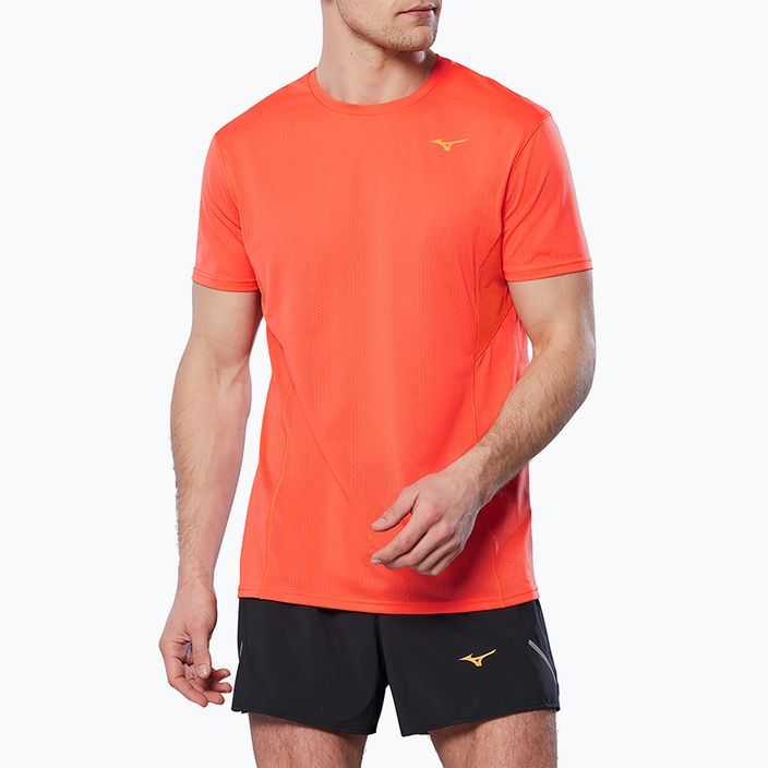 Мъжка тениска за бягане Mizuno DryAeroFlow Tee nasturtium