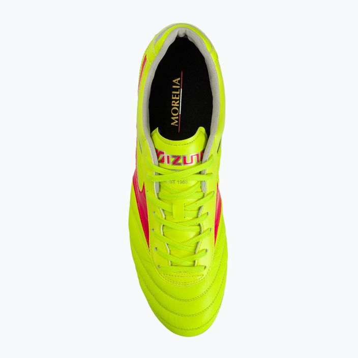 Мъжки футболни обувки Mizuno Morelia II Elite MD safety yellow/fiery coral 2/galaxy silver 6