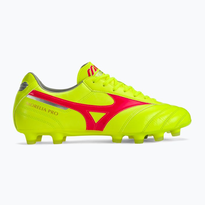 Мъжки футболни обувки Mizuno Morelia II Pro MD safety yellow/fiery coral 2/galaxy silver 2