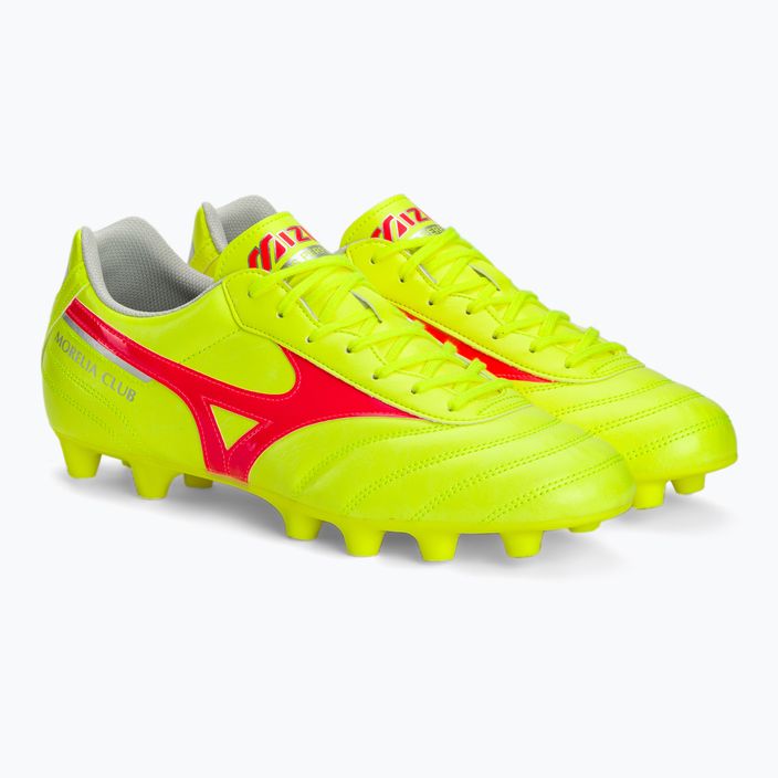 Mizuno Morelia II Club MD safety yellow/fiery coral 2/galaxy silver мъжки футболни обувки 4