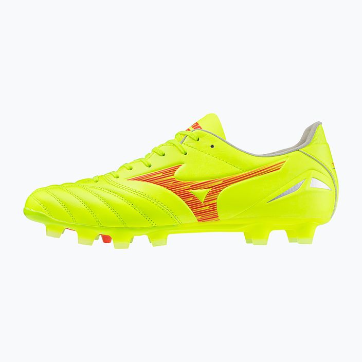 Мъжки футболни обувки Mizuno Morelia Neo IV Pro MD safety yellow/fiery coral 2/galaxy silver 3