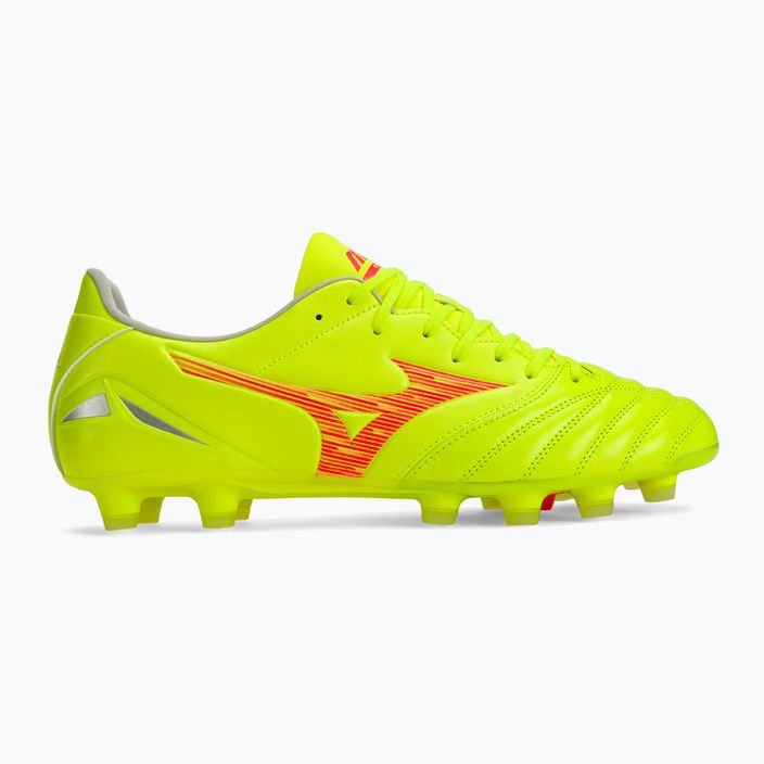 Мъжки футболни обувки Mizuno Morelia Neo IV Pro MD safety yellow/fiery coral 2/galaxy silver 2