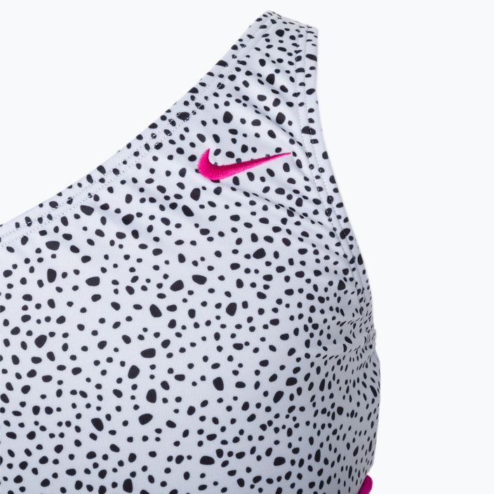 Детски бански костюм от две части Nike Water Dots Asymmetrical бяло и черно NESSC725-001 3