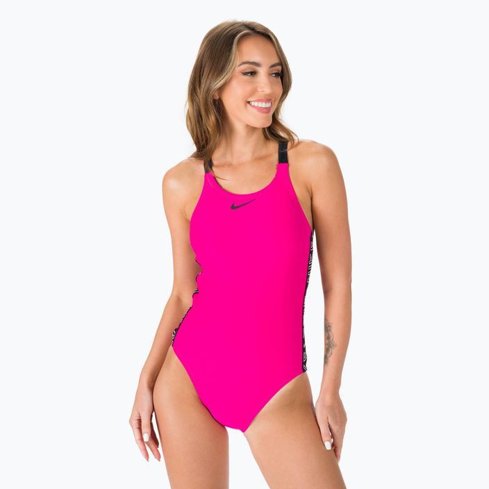 Дамски бански костюм от една част Nike Logo Tape Fastback pink NESSB130-672 3