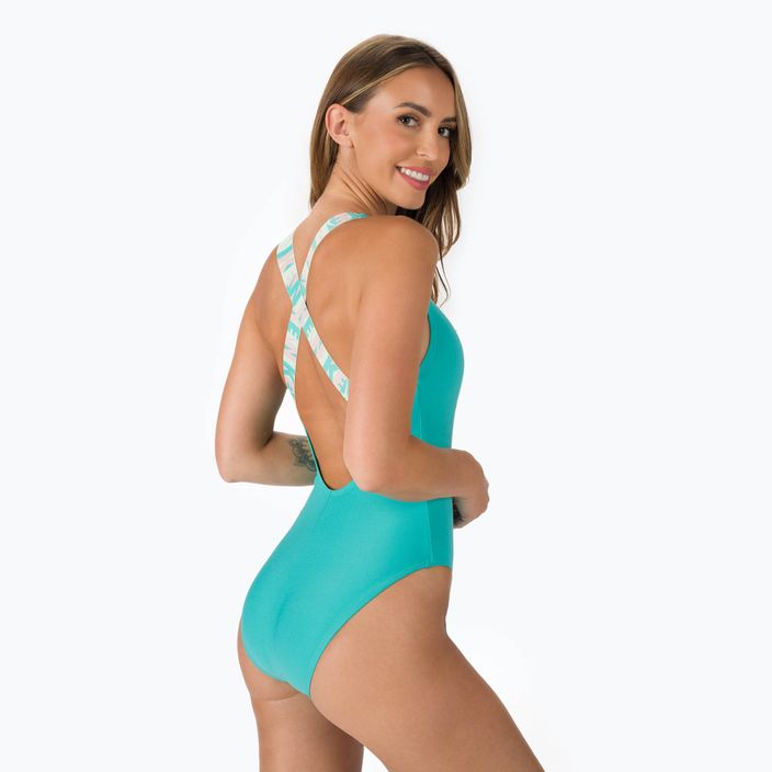 Дамски бански костюм от една част Nike Logo Tape Crossback синьо NESSC262-339 3