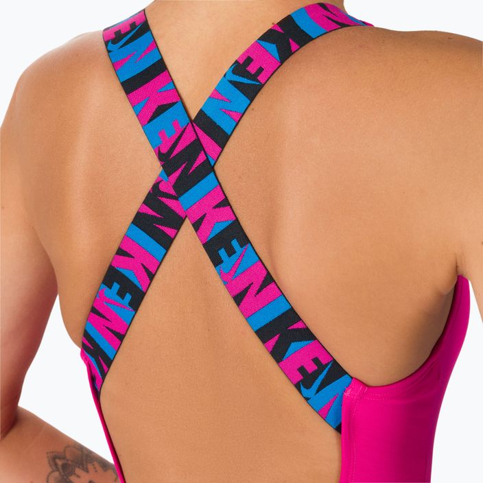 Дамски бански костюм от една част Nike Logo Tape Crossback pink NESSC262-672 5