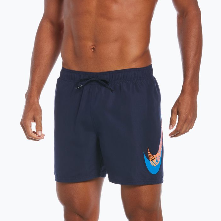 Мъжки къси панталони за плуване Nike Liquify Swoosh 5" Volley, тъмносини NESSC611-440