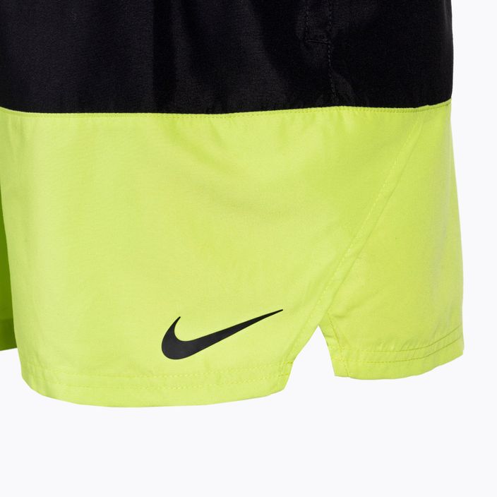 Мъжки къси панталони за плуване Nike Split 5" Volley в черно и зелено NESSB451-312 4