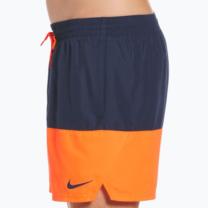 Мъжки къси панталони за плуване Nike Split 5" Volley в тъмносиньо и оранжево NESSB451-822 6