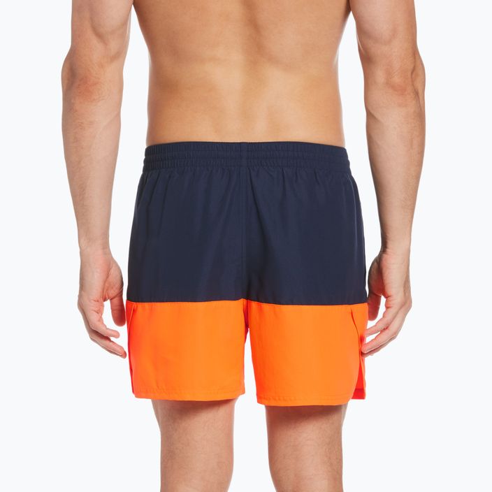 Мъжки къси панталони за плуване Nike Split 5" Volley в тъмносиньо и оранжево NESSB451-822 7