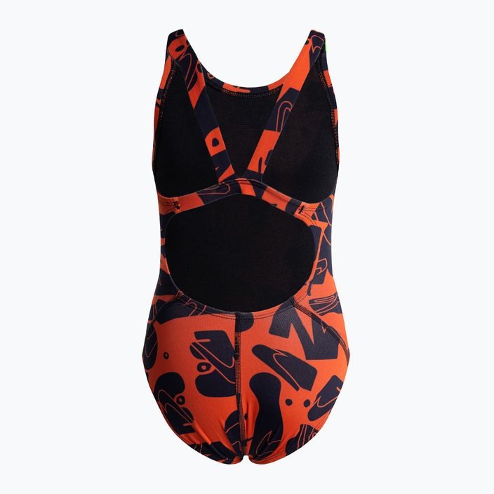 Детски едноцветен бански костюм Nike Fastback с множествен печат Orange NESSC760-631 2