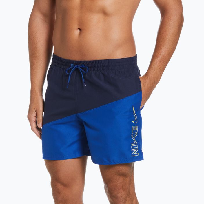 Мъжки къси панталони за плуване Nike Block Swoosh 5" Volley тъмносин NESSC492 3