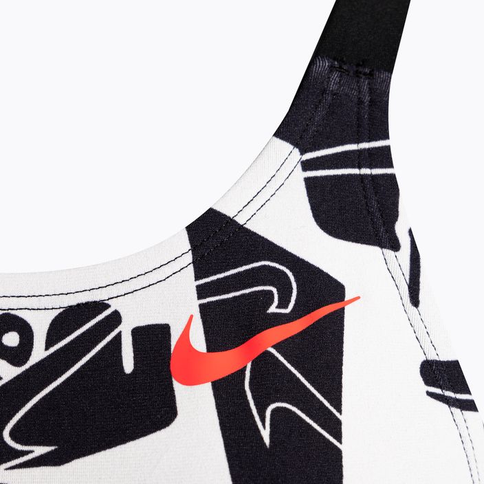 Nike Многократен печат Fastback дамски бански от една част черен NESSC050-001 3